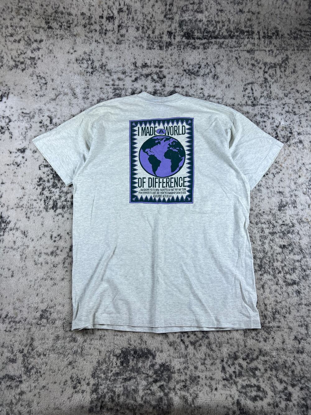 Vintage Jesus T-Shirt Mens XL Heather Gray Youth With A Mission Fruilt